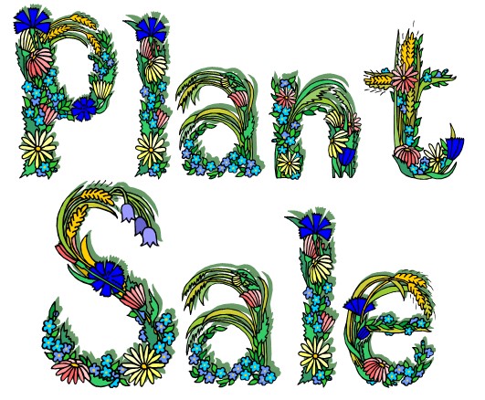 Plant Sale written with flowers